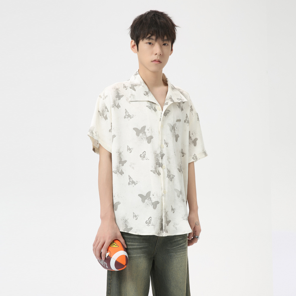 MTLCLOTHES men's Wear: 2024 Summer Collection New Japanese retro butterfly-printed trendy lapel shirts for casual wear Application Scenario