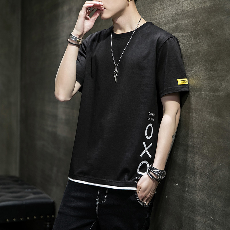 Short-sleeved T-shirt for men, 2023 new summer cotton men's wear, loose and trendy half-sleeved T-shirt top, base layer for men Specification image