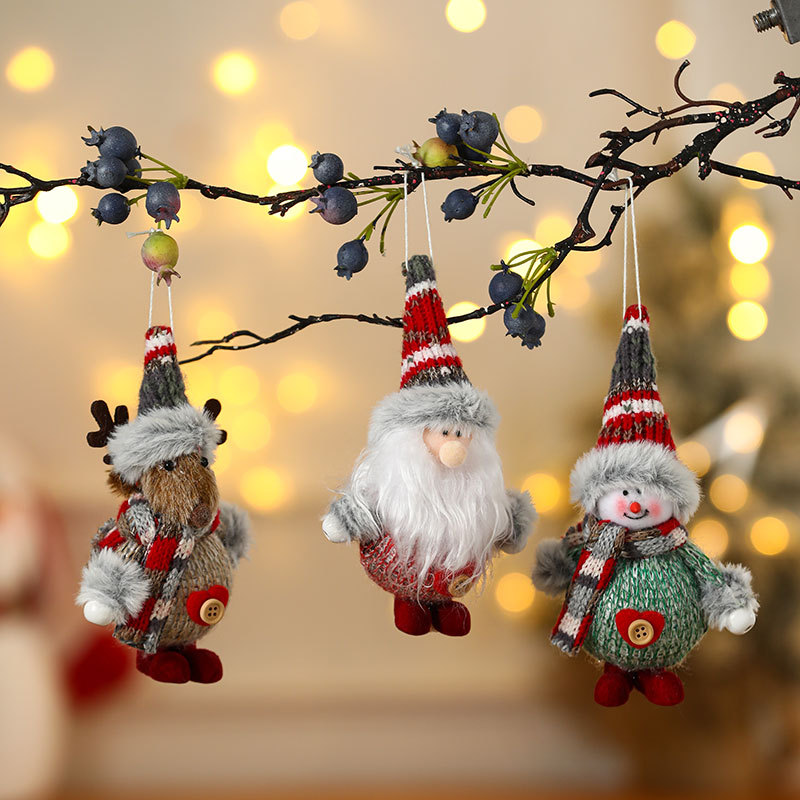 Cross Border New Colorful Fabric Foam Pendant Decoration Christmas Decorations Christmas Tree Hanging Christmas Gifts