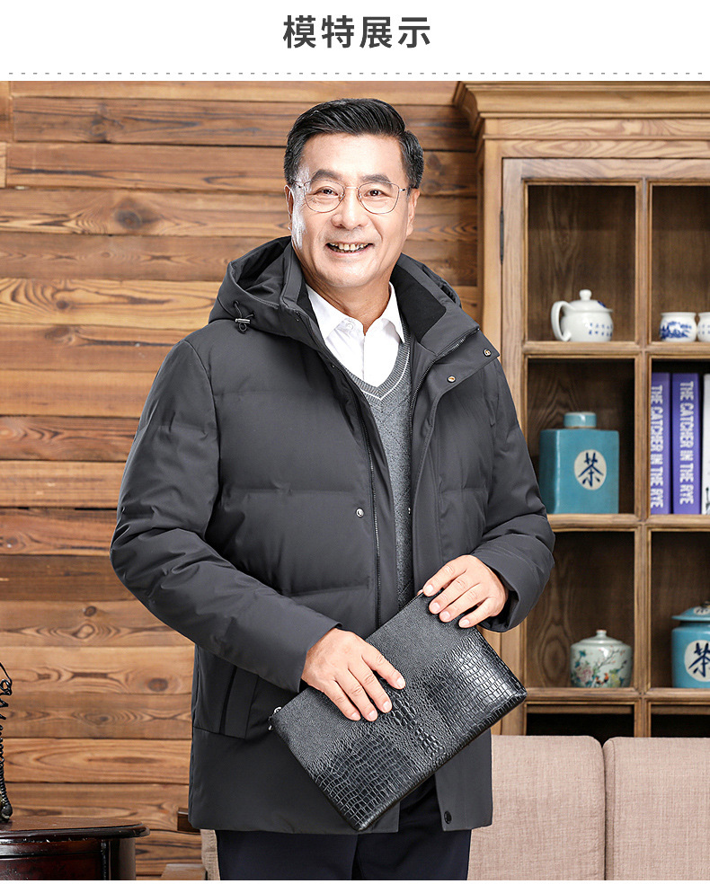 中老年羽绒服男中长款爸爸装加厚冬款父亲爷爷装大码短款保暖外套详情8