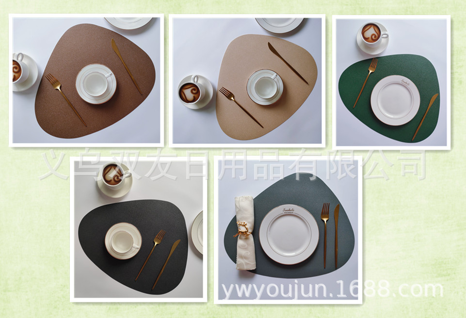 PVC日式蛋形多色餐垫隔热垫家用北欧西餐垫盘垫酒店餐具装饰垫图