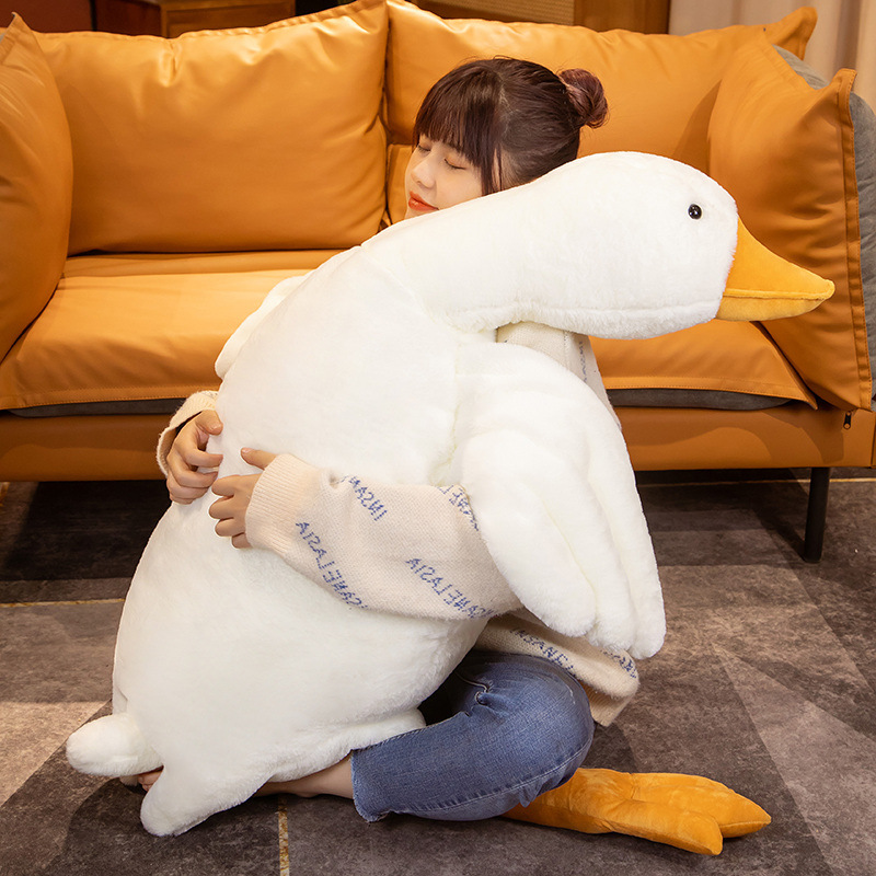 Net red big white goose doll Douyin plush toy bed sleeping pillow large doll stall wholesale full figure
