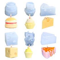 diy glue mold Hamburger ice cream candle silicone mold resin decoration for cross-border