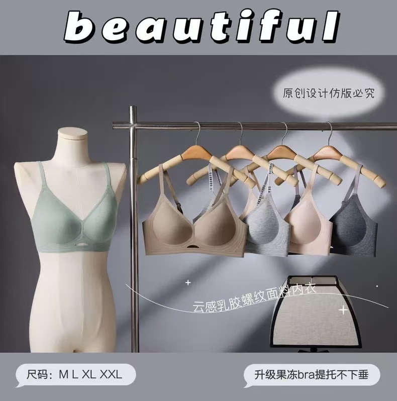 Thin jelly lifting soft support small chest gathering seamless underwear for women, breathable, comfortable and anti-sagging large-sized bra cover pic 2