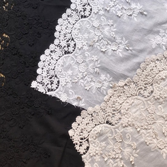 402663新款棉布绣花刺绣家纺面料布料 服饰辅料裙脚花幅宽130厘米