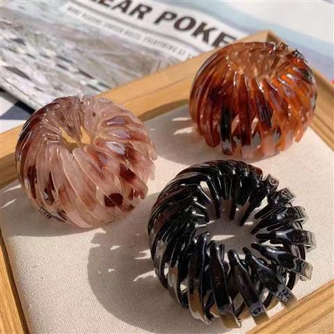 Bun Hair With High Ponytail Hairpin Accessories Folding Retractable Hairpin Hair Accessories Lazy Man Bird's Nest Hair Band Korean Grip Clip details Picture