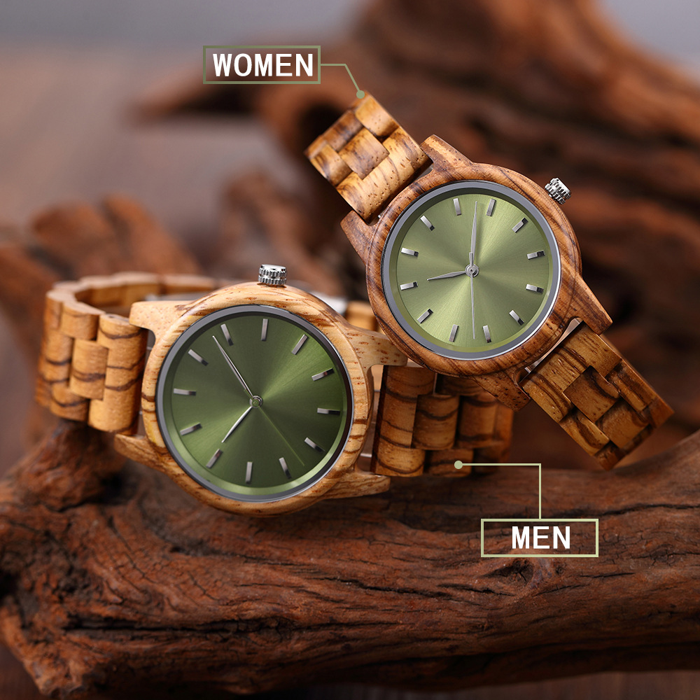 Cross-border best-selling ultra-thin, fashionable and simple gift wooden watches, casual men's and women's couple wooden watches, and quartz watches for export Specification image