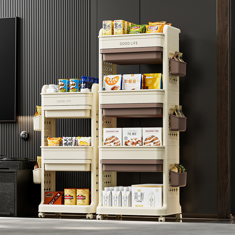 Small trolley storage rack, no installation required, snack storage box, living room toy storage cabinet, household drawer-type storage cabinet Specification image