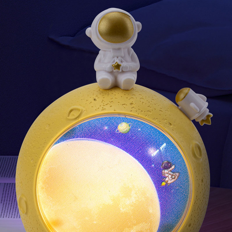 Astronaut Moon Lamp Usb Rechargeable Children's Room Bedside Soft Light Eye Protection Atmosphere Nightlight Decoration Specification drawing