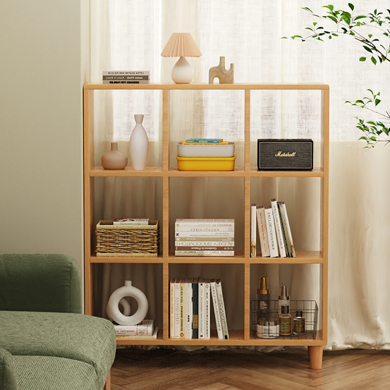 书架家用实木白底实物图