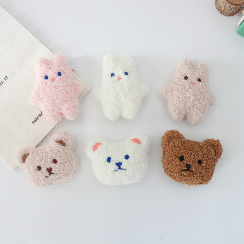 Cartoon Plush Bear Brooch Cute One-Piece Bunny Bag Accessories Headwear Socks Hat Accessories Application Scenario