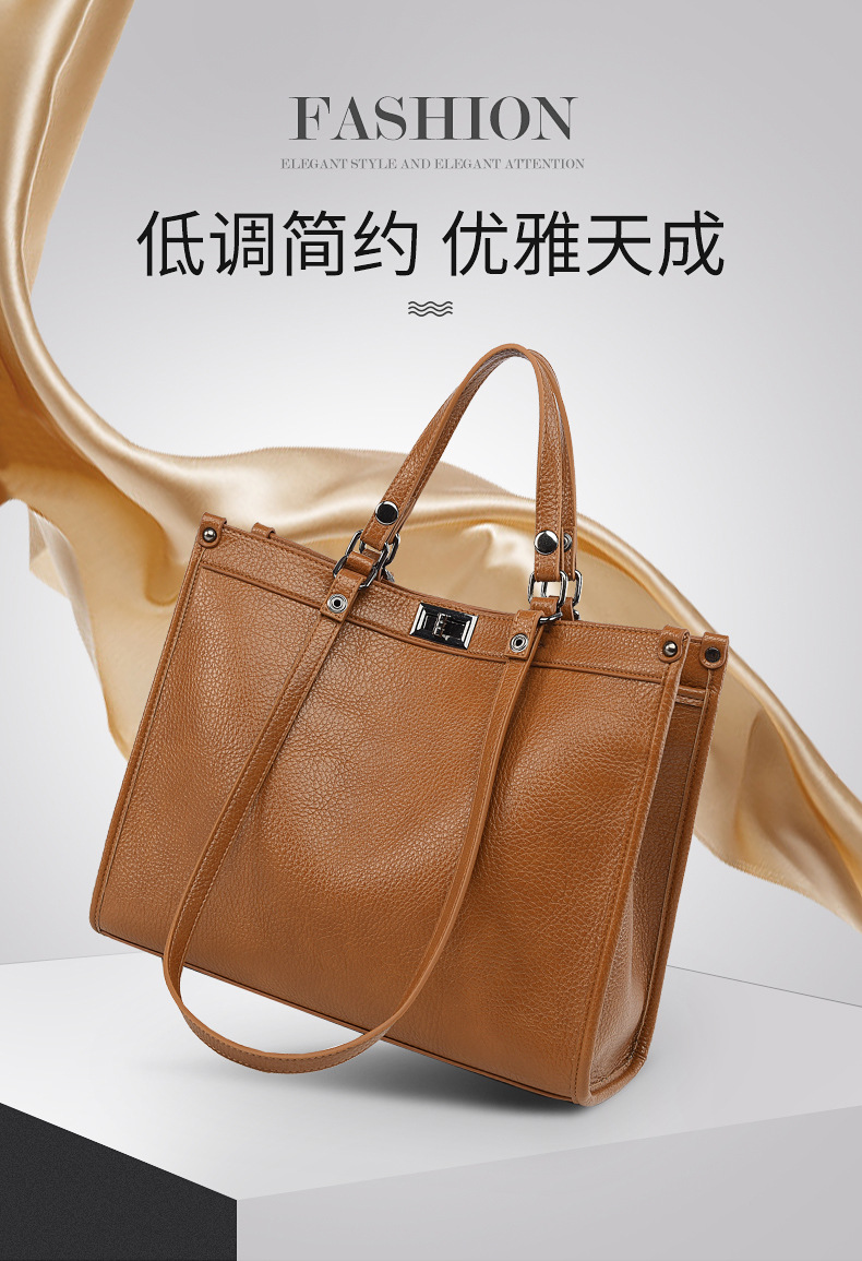 手提包女高级感复古单肩包新款通勤包包秋冬大容量托特包跨境批发详情4