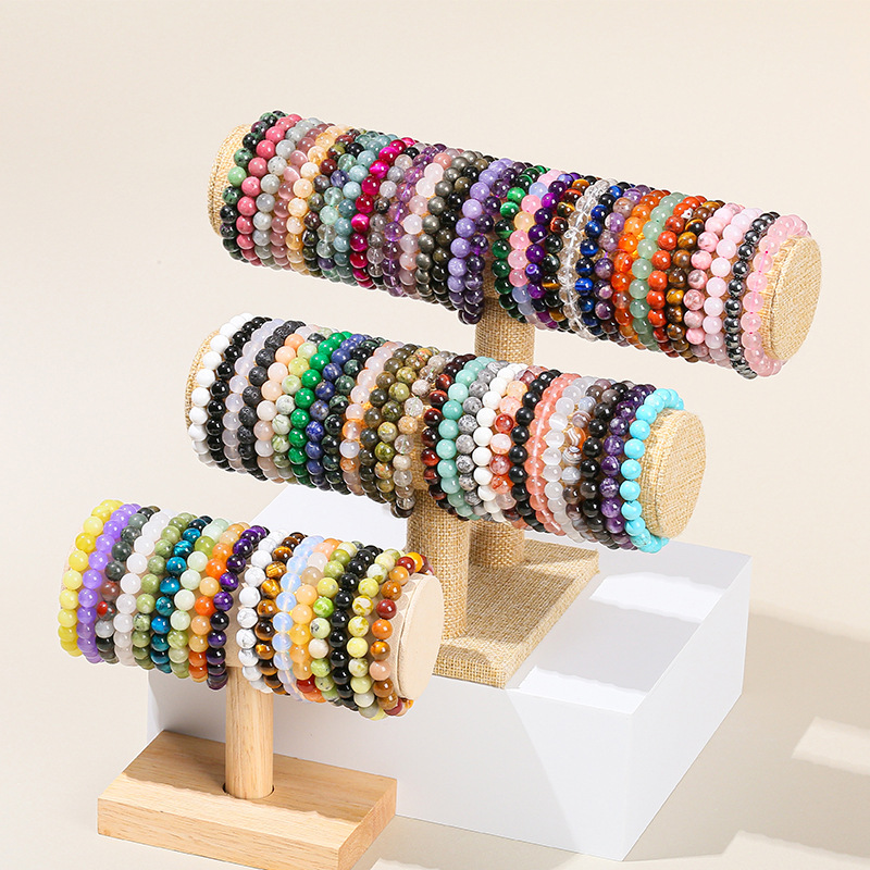 Jingde Jewelry offers wholesale of natural stone, crystal, agate, round bead bracelets for men and women, as well as single-ring tiger's eye stone bracelet accessories Specification image
