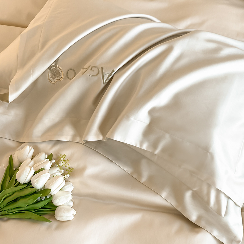 180-count high-end long-staple cotton four-piece set, pure cotton 100, all-cotton light luxury high-end quilt cover, bed sheet and bedding Specification image