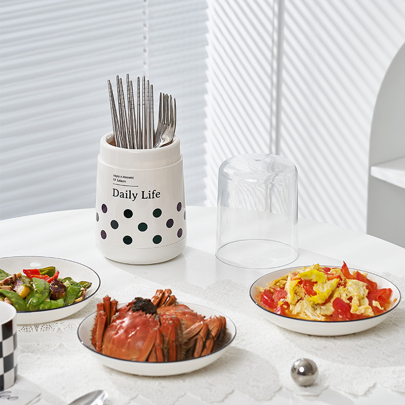 Household Light Luxury Ins Wind Round Wholesale Chopsticks Cage Kitchen Countertop Multifunctional Storage Rack Hanging Wall Chopsticks Rack Specification drawing