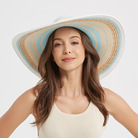 夏天欧美款百搭草帽户外出游度假遮阳防晒太阳帽遮阳UPF50+沙滩帽