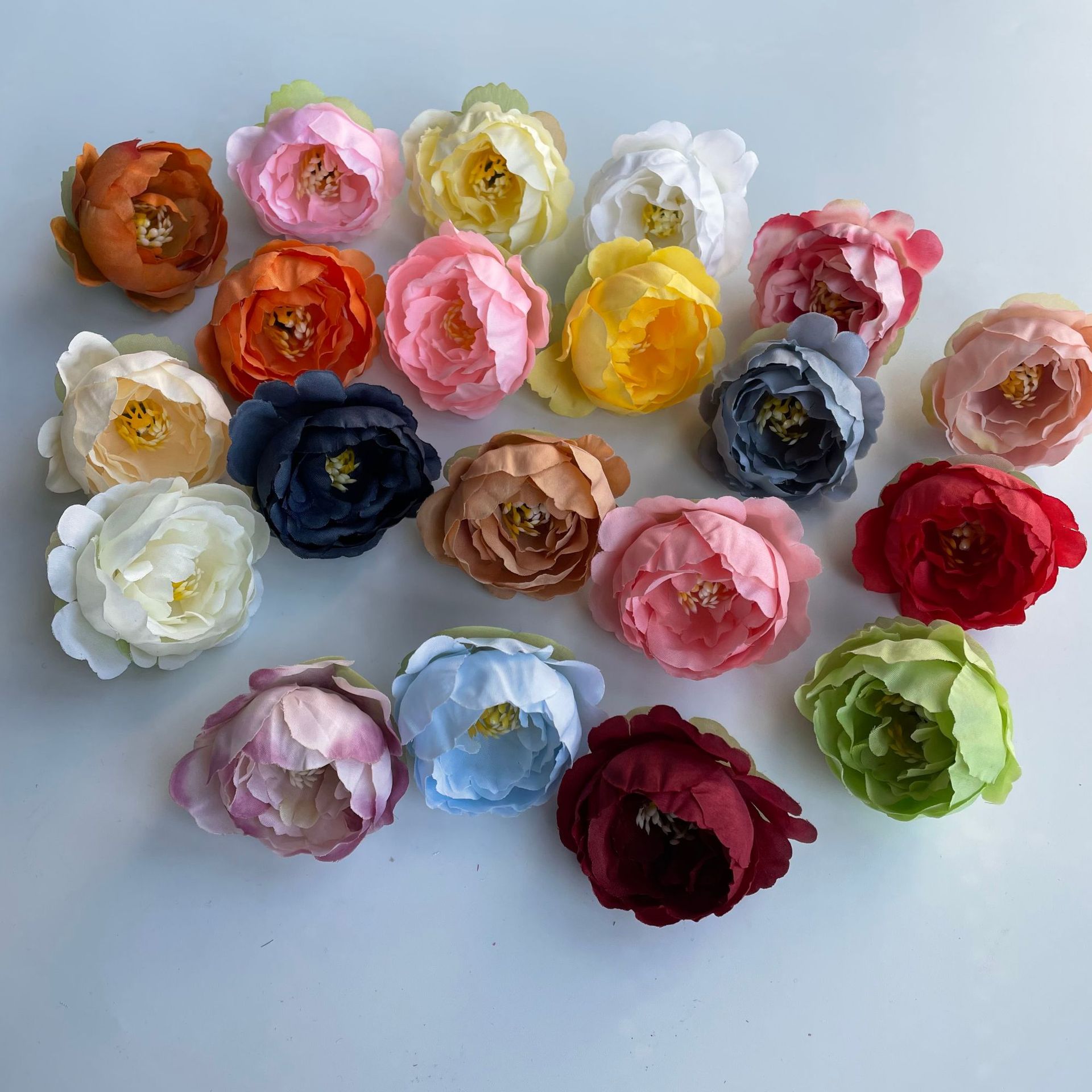 仿真花头diy材料包手工簪花发箍假玫瑰花头跨境绢布假花单朵批发详情10