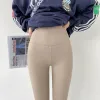 Wholesale of 2023 Spring and autumn tight-fitting high-waisted leggings, water-sparkling Barbie pants, a must-have for lifting buttocks, 9-inch pants, a one-piece replacement for women details Picture