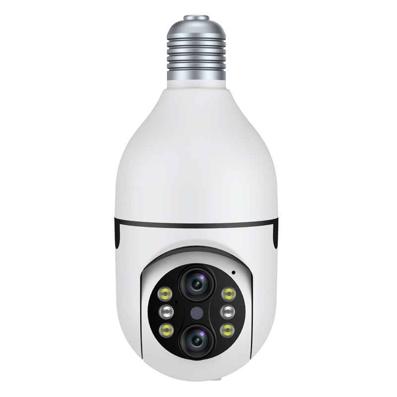 家用智能灯泡监控摄像头无线WiF全彩夜视10倍变焦360度双目摄像机详情图5