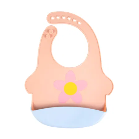 Anti-dirt bib, super soft food bib for children to eat, baby drool towel, two-color silicone bib for kids and babies, anti-stain