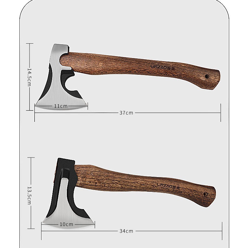 Multi-functional axe, portable outdoor camping tool, aircraft axe, firewood axe, bone chopping axe, logging, camping household hand axe Specification image