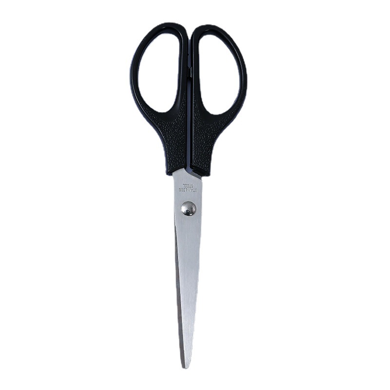 Manufacturers directly supply black office safety scissors students hand-cut paper scissors 6.5 "stationery round head scissors wholesale Item Picture