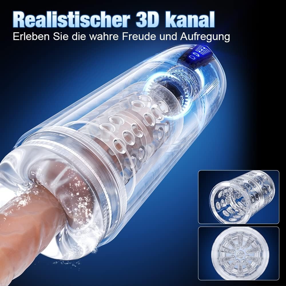 The airplane cup ring male masturbation device is fully automatic and can be inserted into a rotating invisible electric sex toy Specification drawing