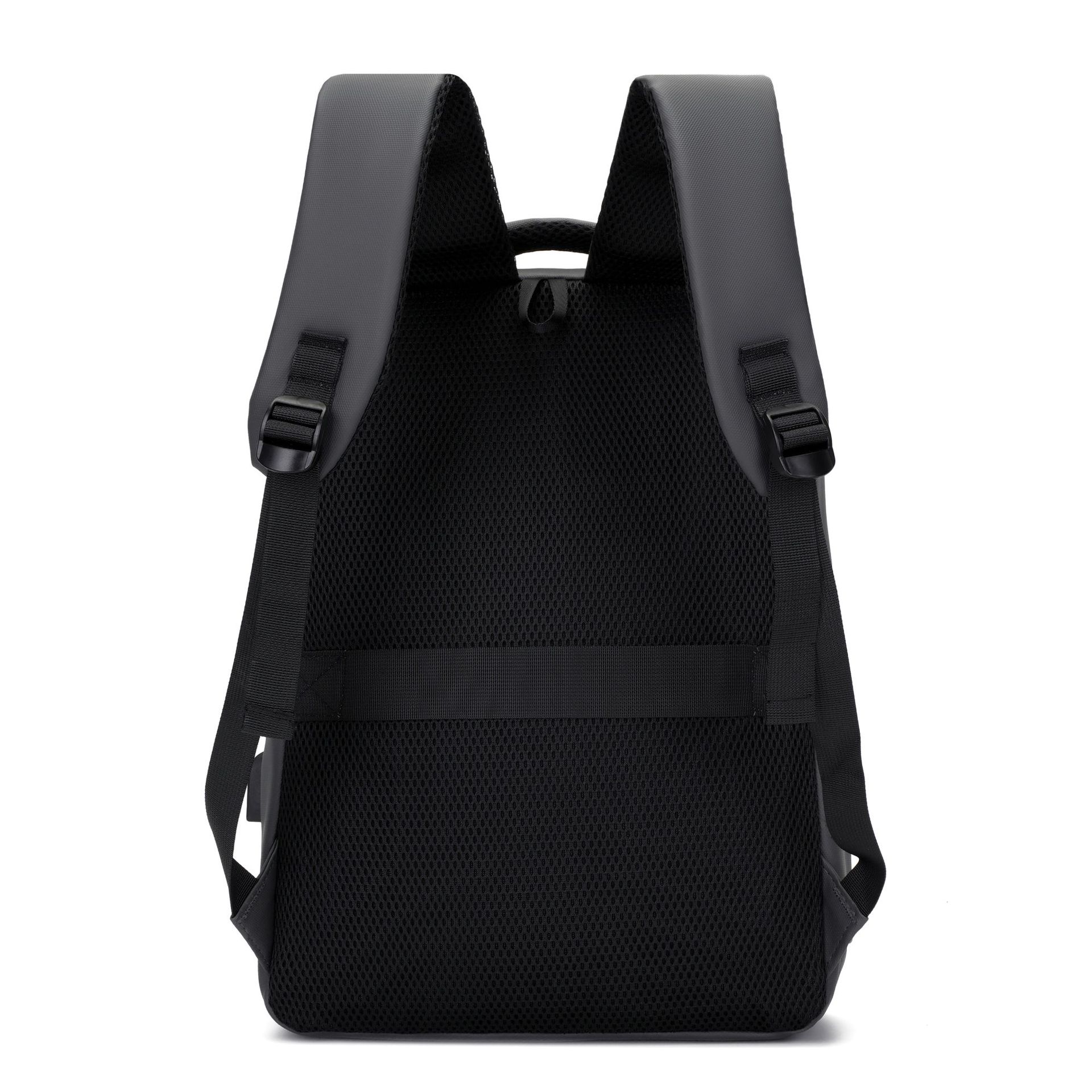 Cross-Border Large Capacity Men's Business Computer Bag Oil Film Leather Commuting Simple Solid Color School Bag Can Print Backpack Application Scenario