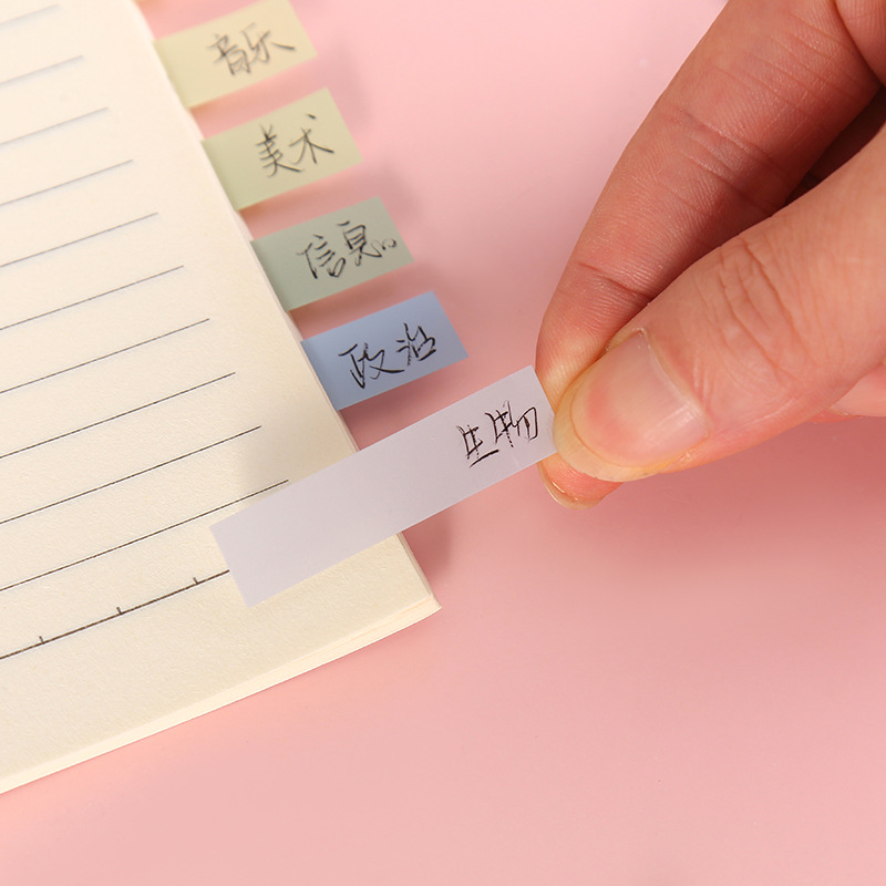 Morandi color sticky notes, InS-style PET loose-leaf index sticker set, colorful student sticky notes, solid-color sticky notes Item Picture