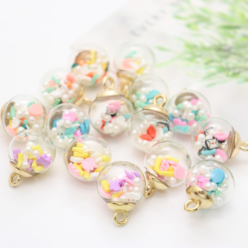Factory direct sales of imitation pearl soft clay glass ball pendants, stationery hair ties, live-streaming children's diy jewelry accessories