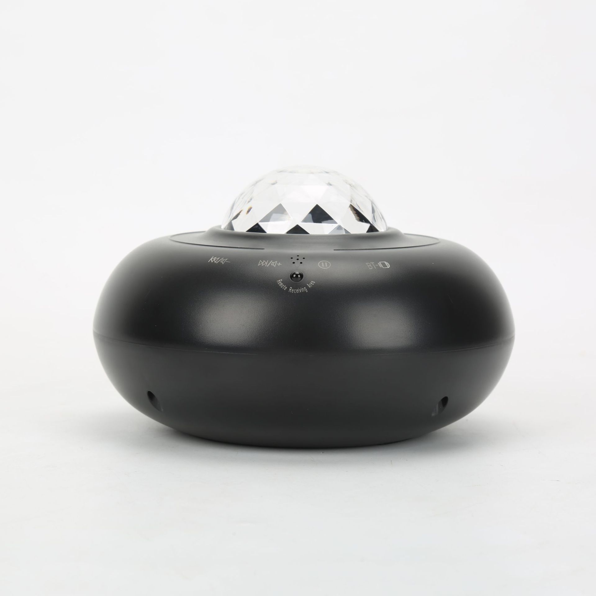 Customized black space round starry sky projection lamp, laser music night light, Bluetooth speaker and ambient light manufacturer supply Specification drawing