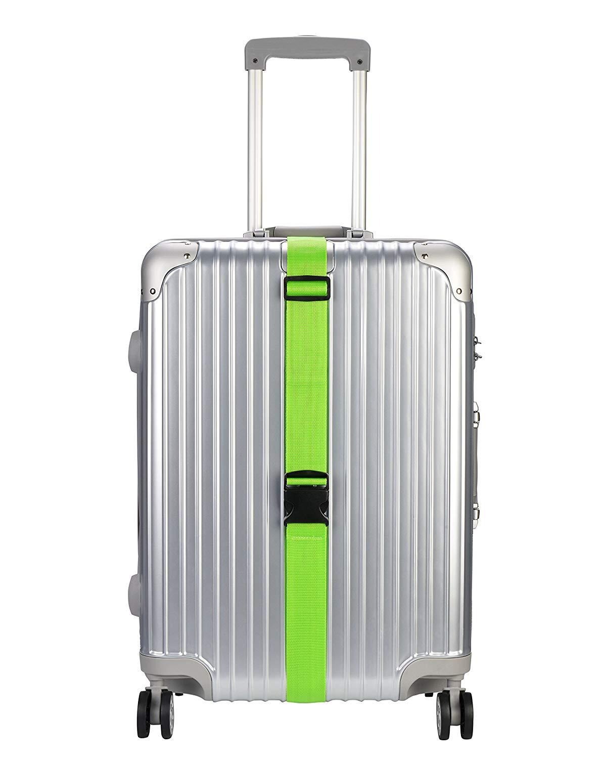 One line luggage with travel code box strap