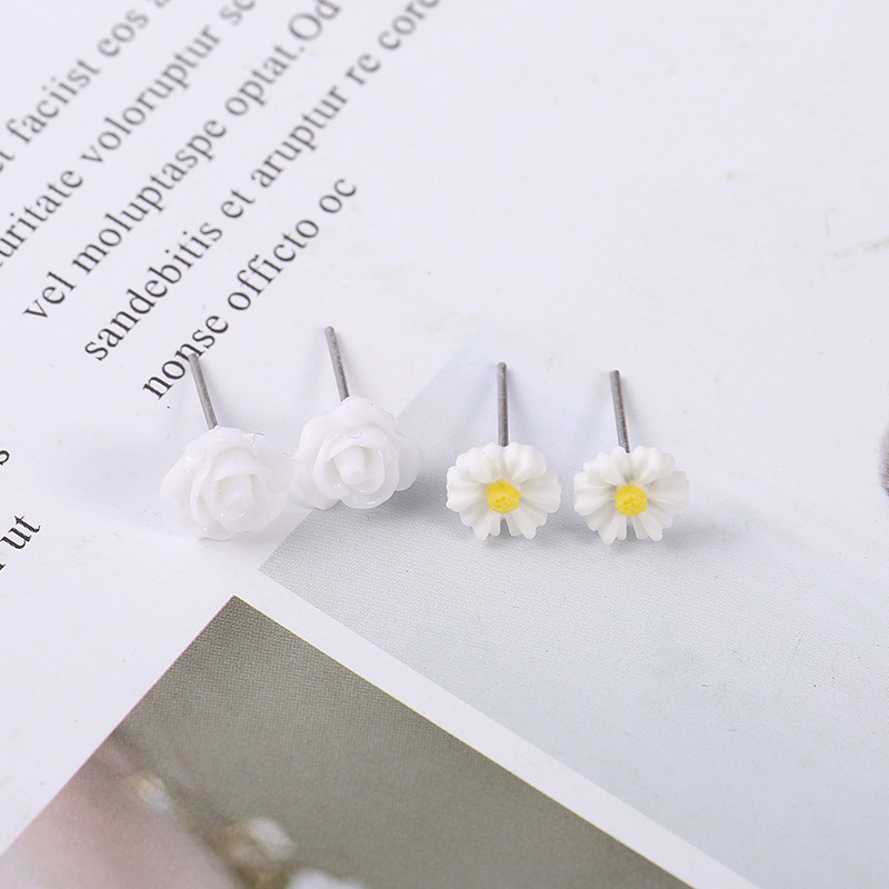 New Shaped Stud Earrings Korean Fashion Student Ab Color Small Stud Personality Fresh And Lovely Earrings Stud Can Wholesale Panda Rhinestones 4588 details Picture