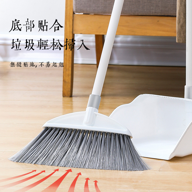 Stainless Steel Broom Set Plastic Soft Hair Broom Dustpan Combination Household Lazy Mane Whisk Brush Comb Tooth Dustpan details Picture