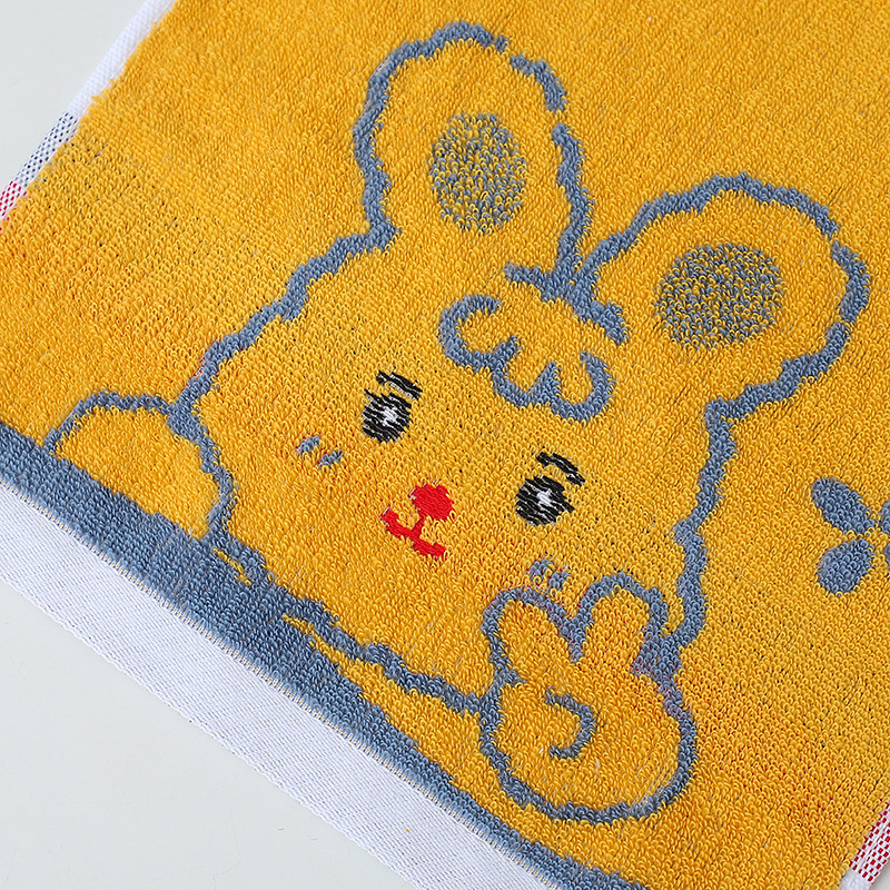 Cotton Towel Cartoon Square Hanging Absorbent Children's Cotton Cute Little Towel Infant Kindergarten Child Towel Specification drawing