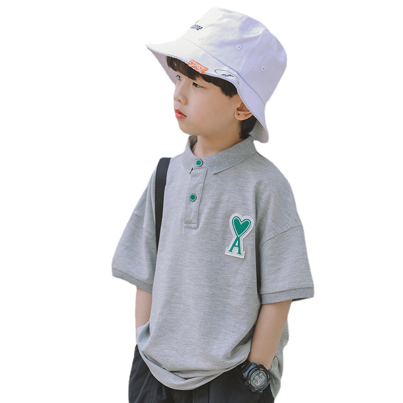 Boys' lapel polo shirt 2022 Summer new style short-sleeved T-shirt top Children's wear workwear shorts Boys' pants Item Picture
