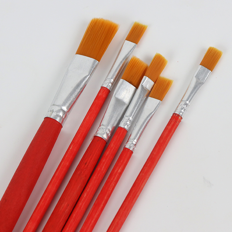 Factory direct sales of oil painting brush sets, nylon brushes, flat brushes, children's doodle brushes, plaster doll brushes, art supplies details Picture