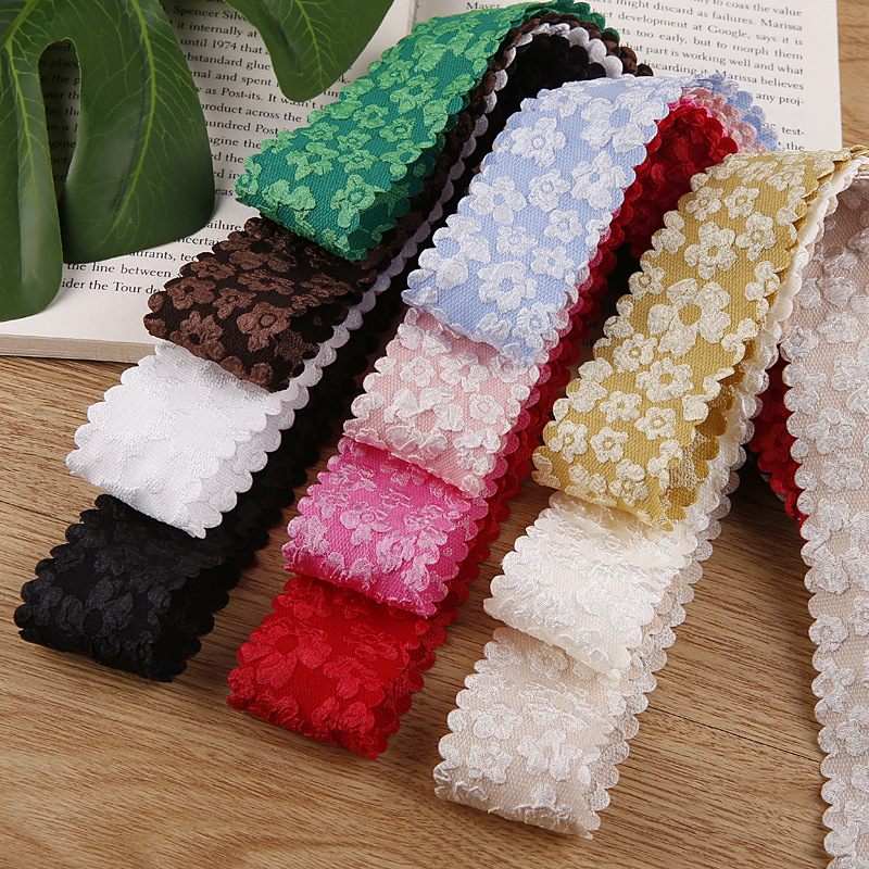 Retro lace printed ribbons, hair accessories, clothing, diy bow accessories, gifts, flower packaging ribbons Specification image