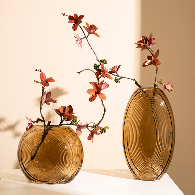 2020 New creative geometric glass vase for living room, dining table, entrance hall, dried flower arrangement decoration, light luxury style Application Scenario