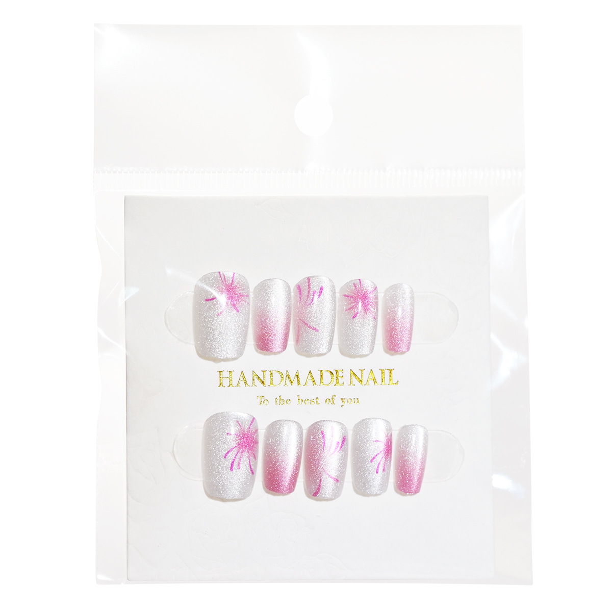 Hot Internet Red Fireworks Wear Nail Nail Patch French Short White High-Grade Waterproof Long-Term Item Picture