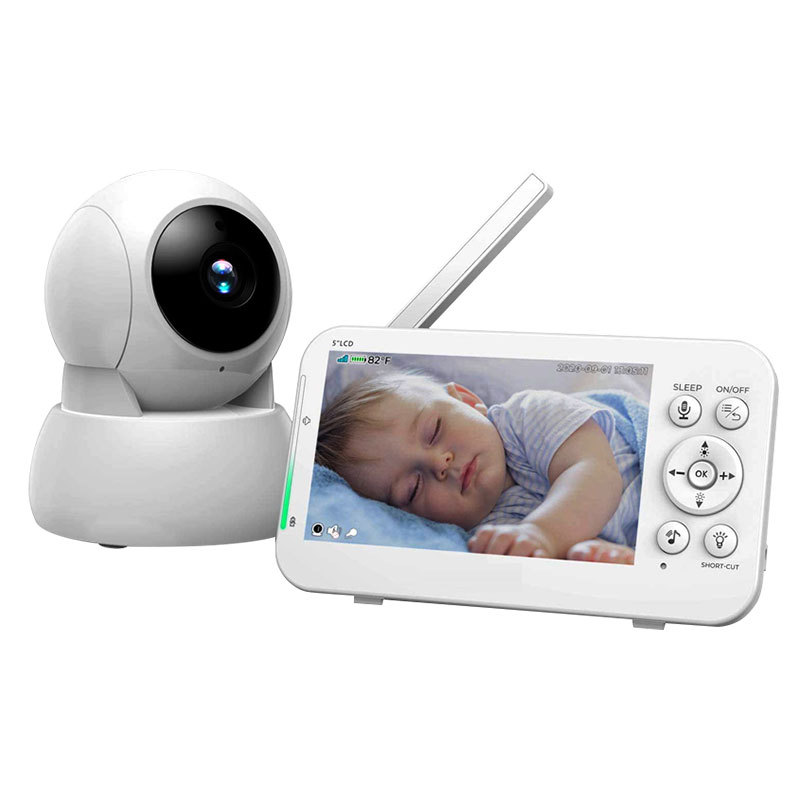 外贸订制5英寸带摇头多功能超大电池婴儿监护器baby monitor详情图2
