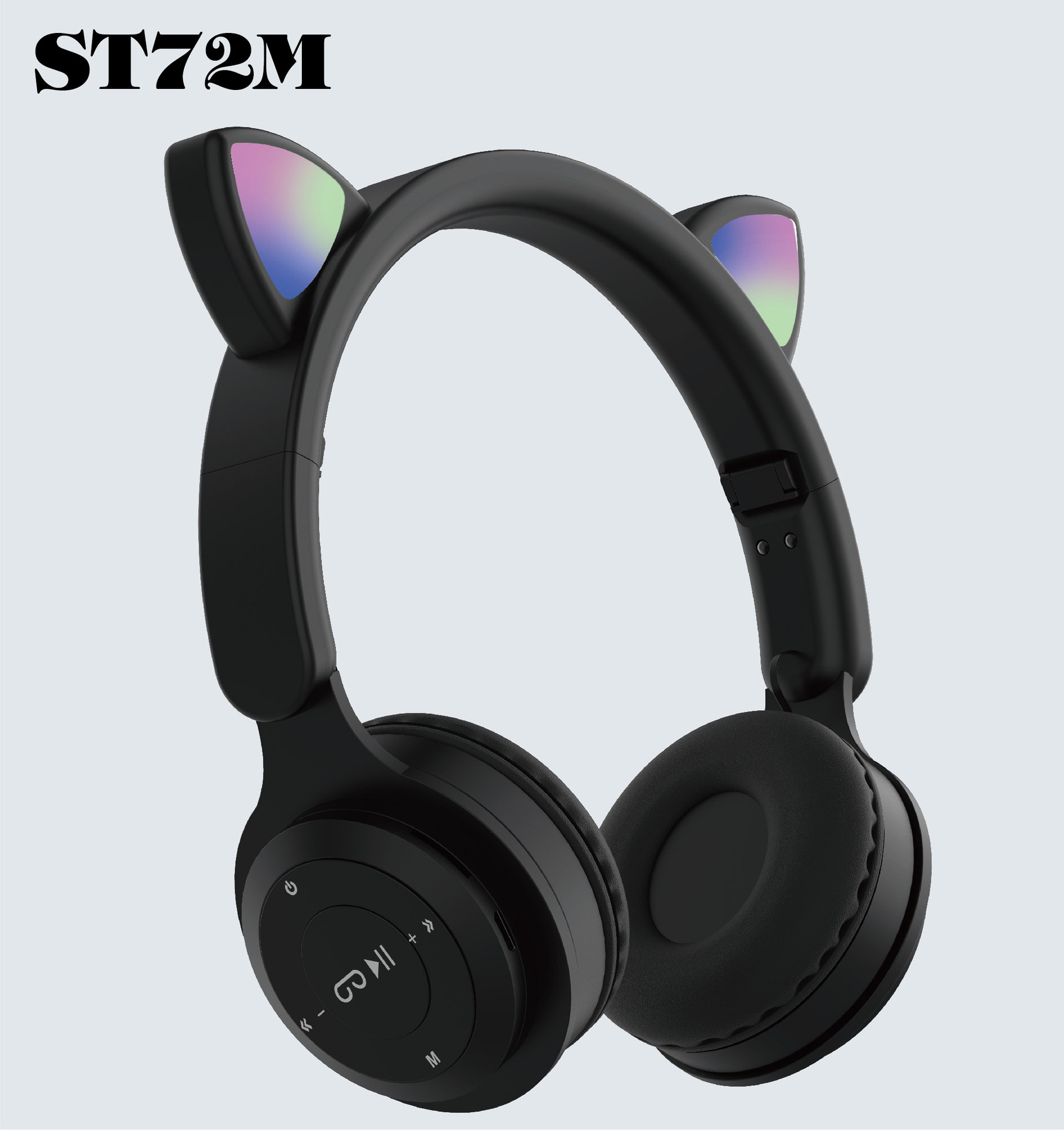 The new cross-border over-ear wireless Bluetooth headphones ST72M, fashionable cat-ear foldable card FM Bluetooth headphones Application Scenario
