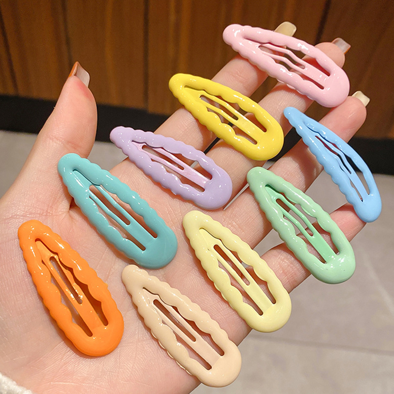 Colorful wavy water drop bb clip, cute girl hair clip, new autumn and winter style bangs side hair clip, hair clip headwear details Picture