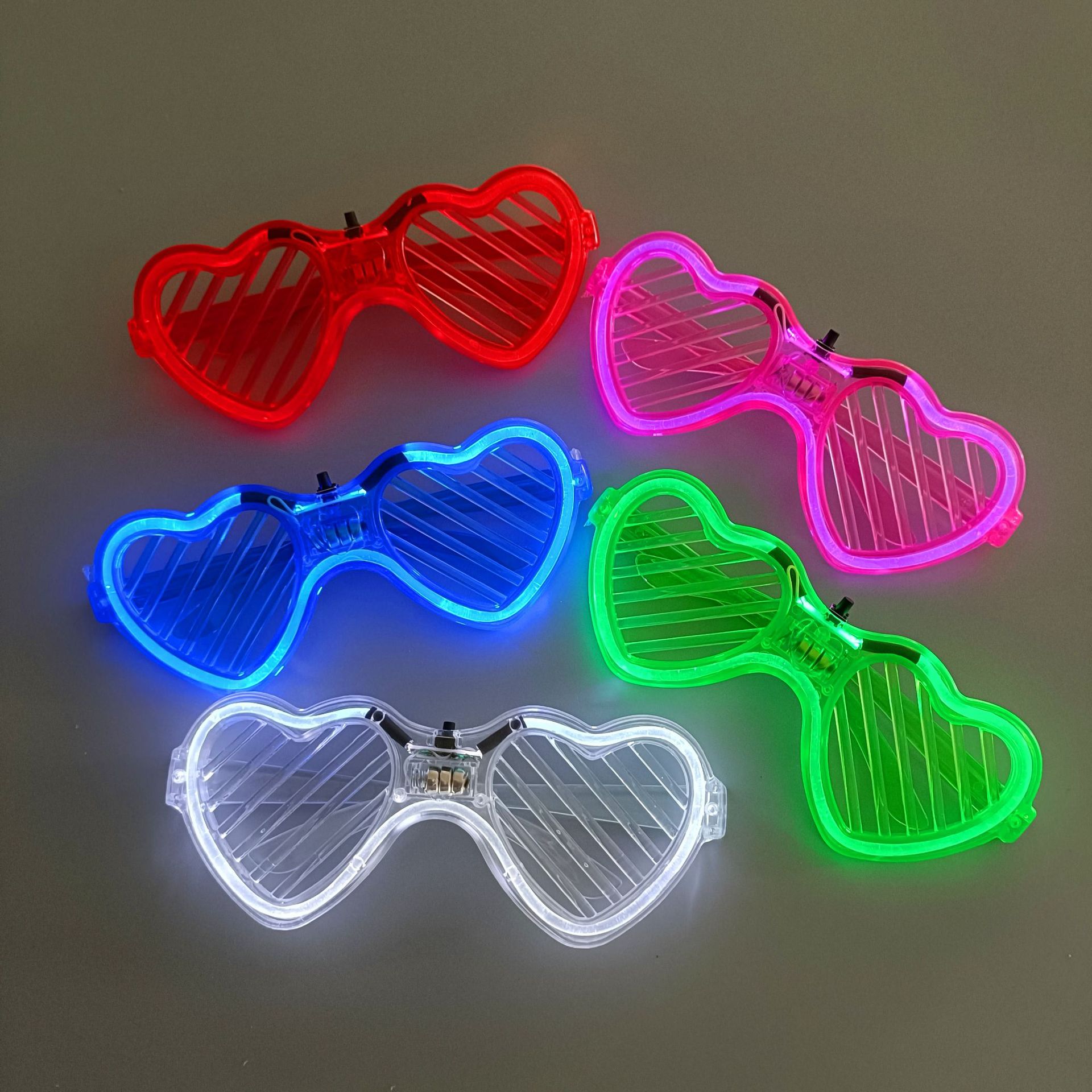 Luminous glasses led electronic glitter glasses Love eyes Bungee glasses Christmas decorations