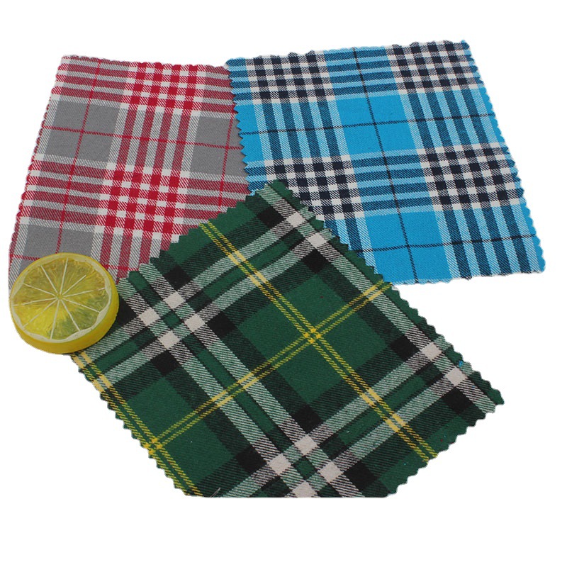 Twill brushed checkered shirt fabric, brushed polyester-cotton all-cotton flannel checkered shirt fabric Item Picture