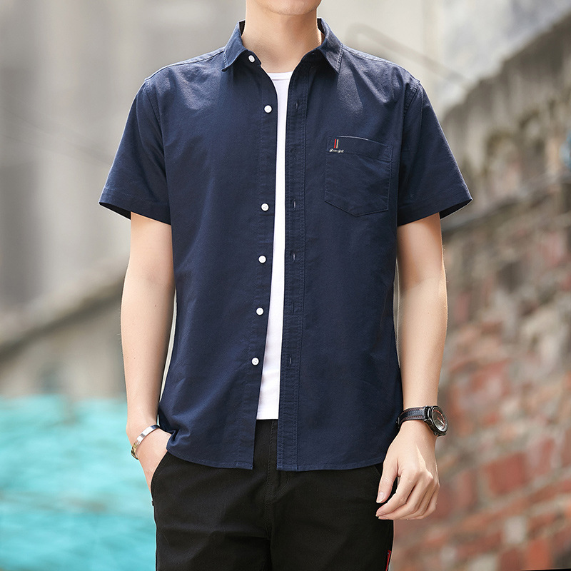 Wholesale of pure cotton short-sleeved shirts for young men in summer 2024, which are versatile, casual, trendy and slimming Application Scenario