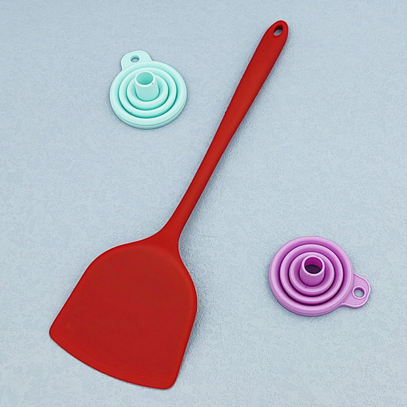 Cross-Border Silicone Spatula 85G Chinese Spatula All-Inclusive Non-Stick Frying Pan Shovel High Temperature Household Kitchenware Specification drawing