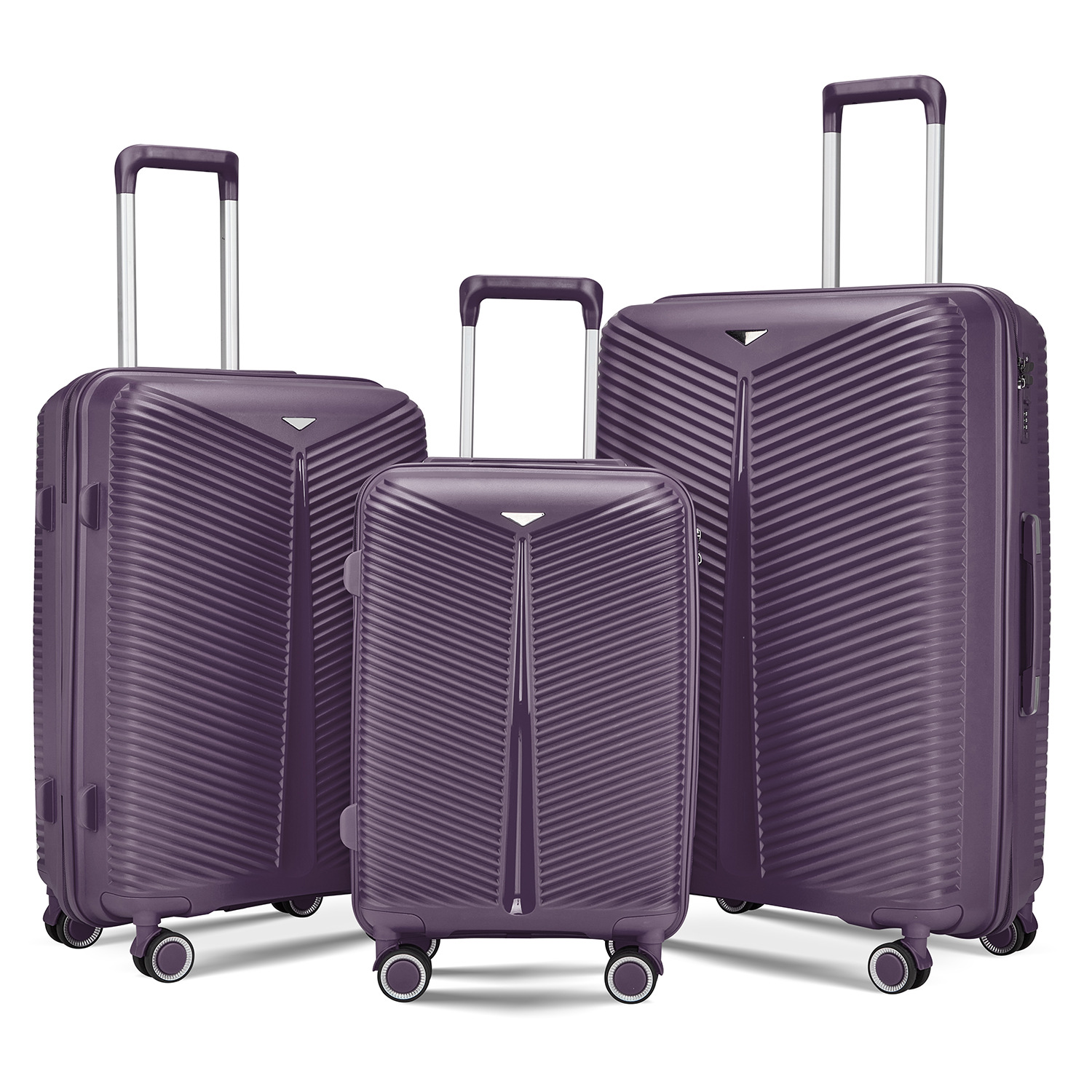 外贸PP密码万向轮行李箱三件套装旅行登机箱可扩展大容量拉杆箱包详情图5