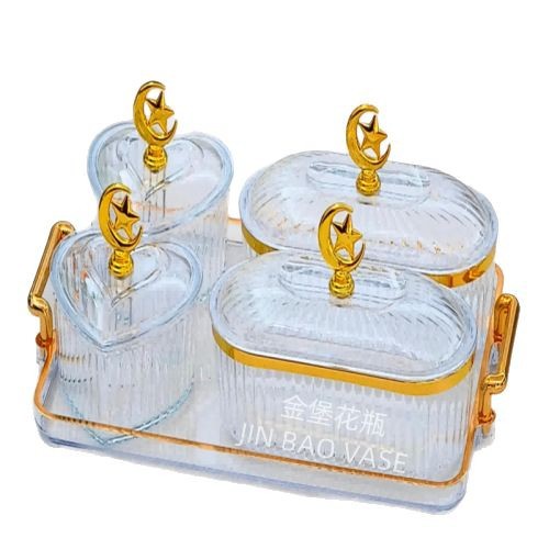 Light luxury internet-famous KTV club snack plates, pastries, tea breaks, fruits and snacks, 3-grid arrangement and storage box Item Picture