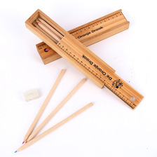 木盒彩铅可定制 酒店礼品木盒12色彩色铅笔 原木色彩色铅笔